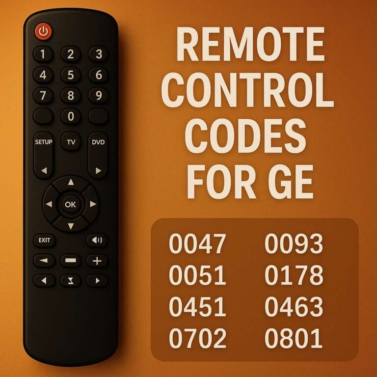 remote control codes for ge